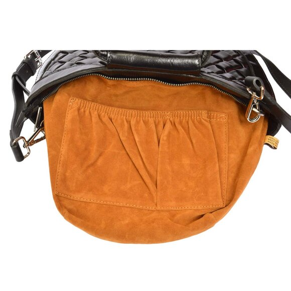 PATRICIA NASH OSSI WOVEN SATCHEL BLACK (SHOULDER STRAP ADDED) - Picture 6 of 15